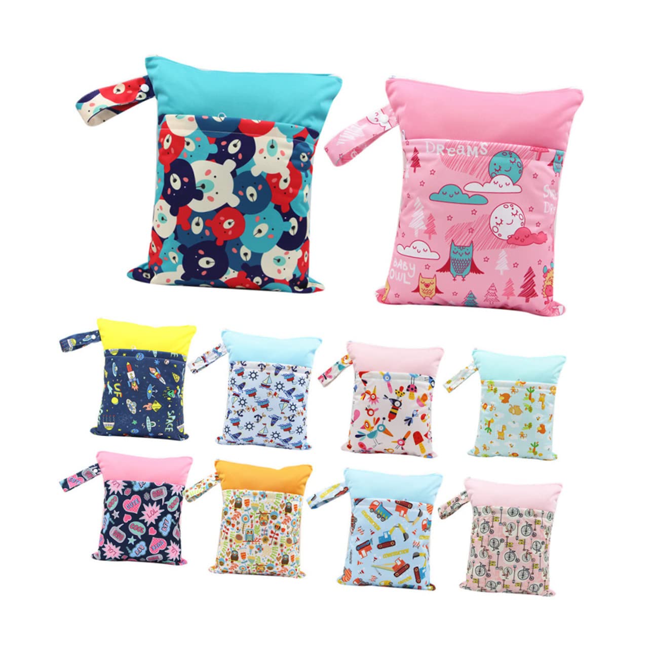 TOYANDONA 3pezzi Borsa Per Pannolini Con Cerniera e Doppi Tasche Design Per Viaggi e Uso Quotidiano