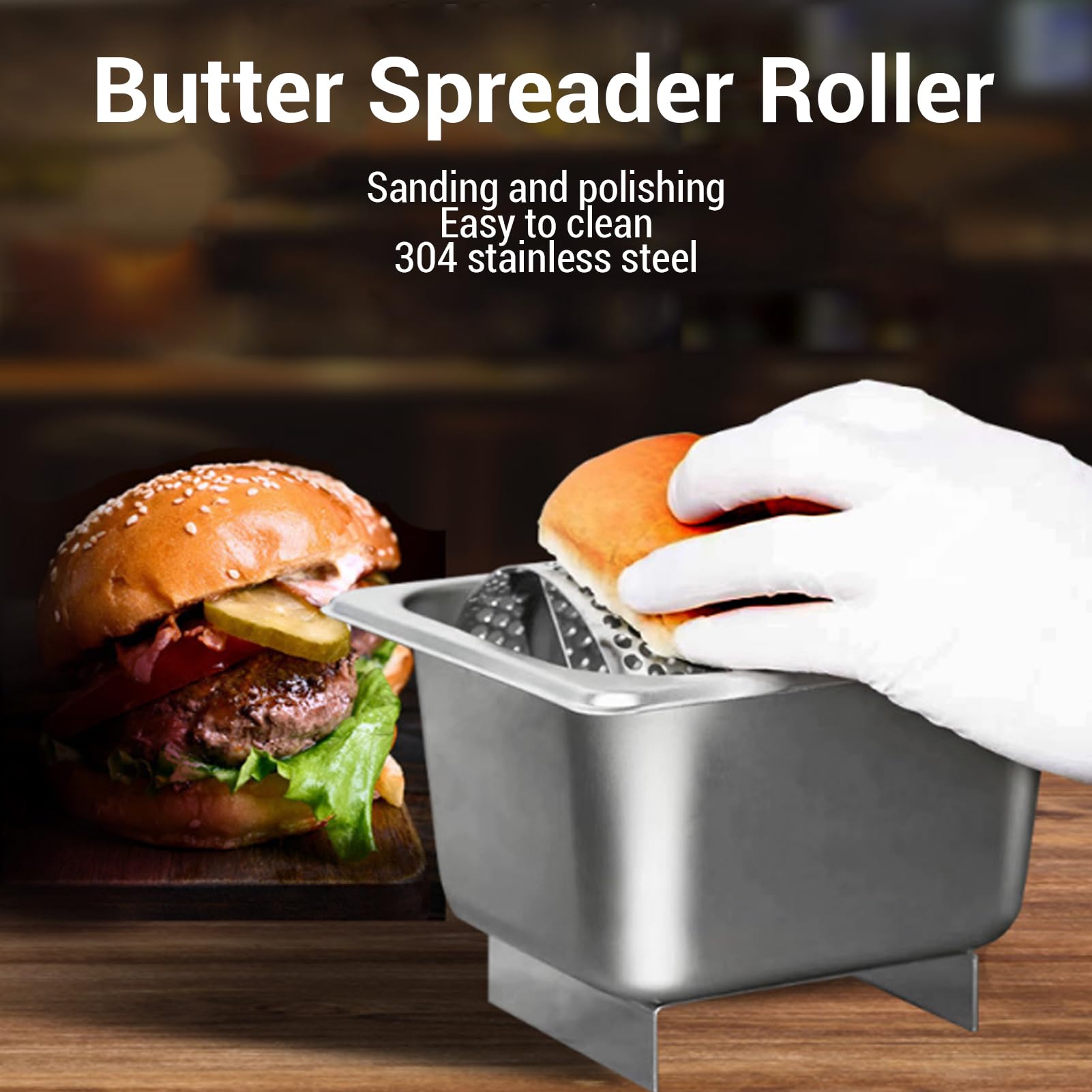 ZIZEV Butter Spreader Wheel, Griddle Buttering Roller Saver 304 Stainless Steel Butters Spreader for Breakfast Tailgating Picnics Camping Griddle Tools, Bun Bread Wheel