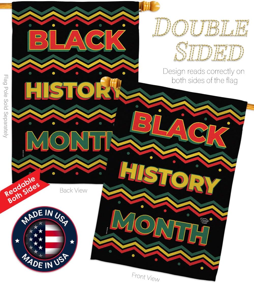 Black History Month House Flag - Lives Matter BLMCelebrates African Americans Heritage - Decoration Banner Small Garden Yard Gift Double-Sided Made in USA 28 X 40