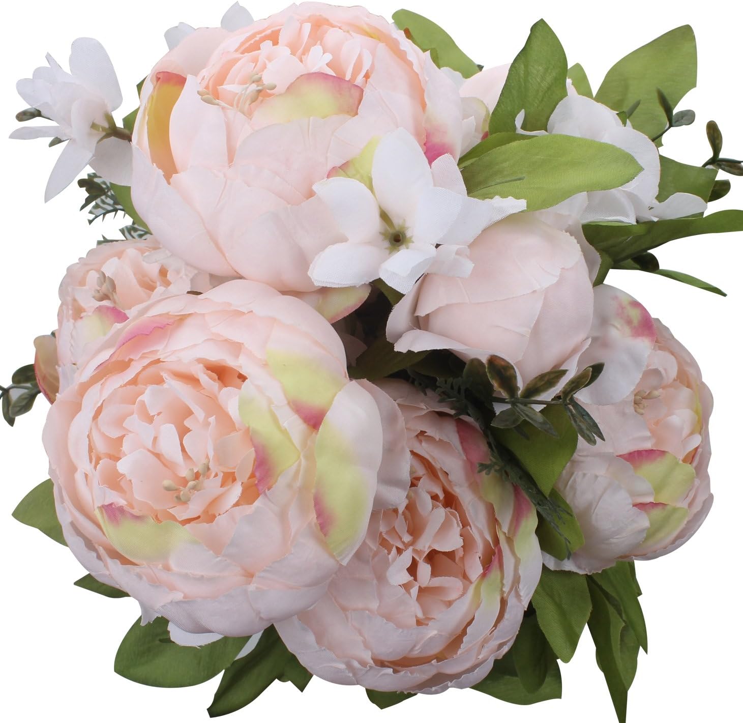 XIUER Vintage Artificial Flowers Fake Peony Flowers Bouquet Glorious Wedding Home Bridal Decoration (Pure Pink)