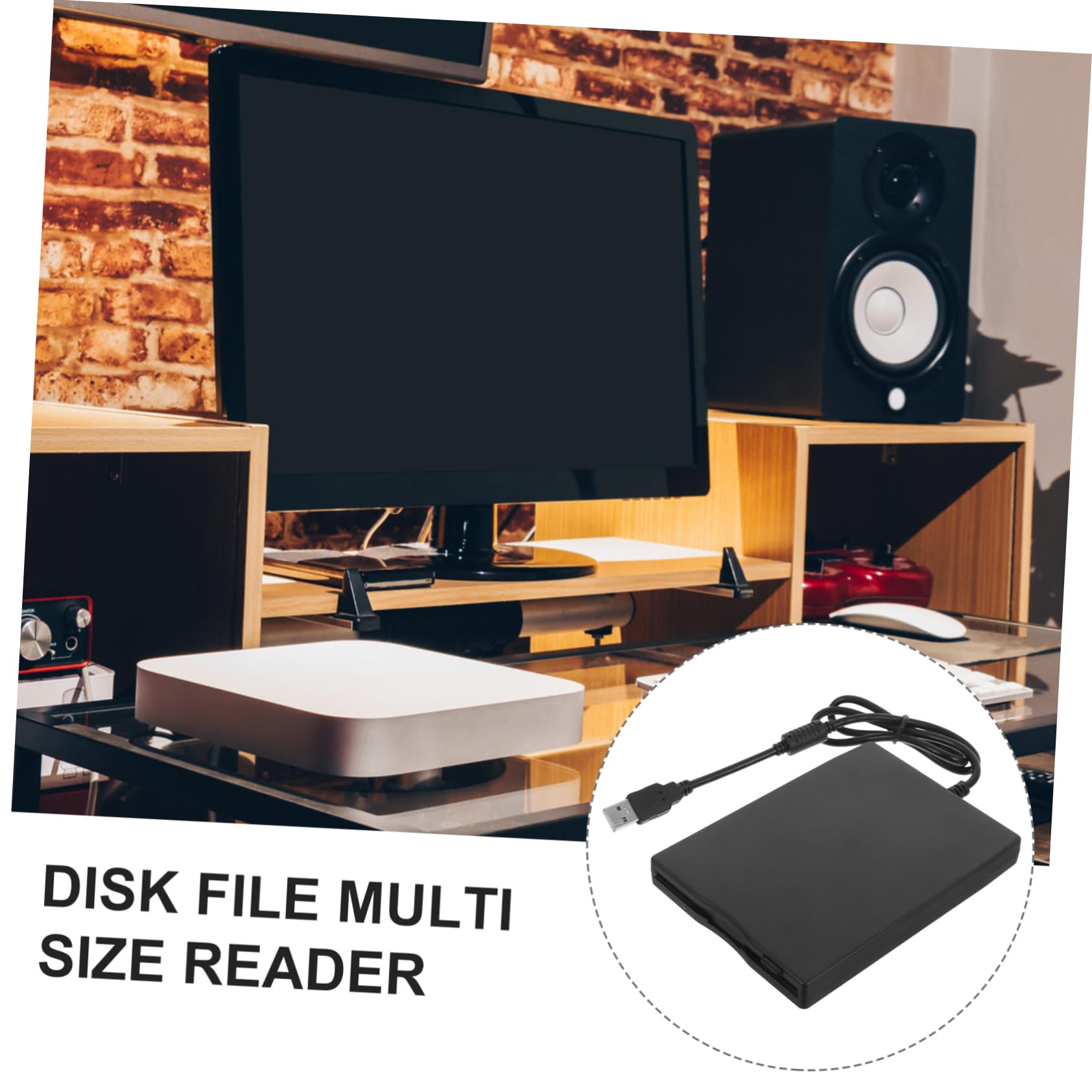 Mipcase Lettore Floppy Disk Esterno USB 2.0 Portatile, Compatibile con Sistemi Operativi, per Computer Portatile e Desktop, Nero Abs
