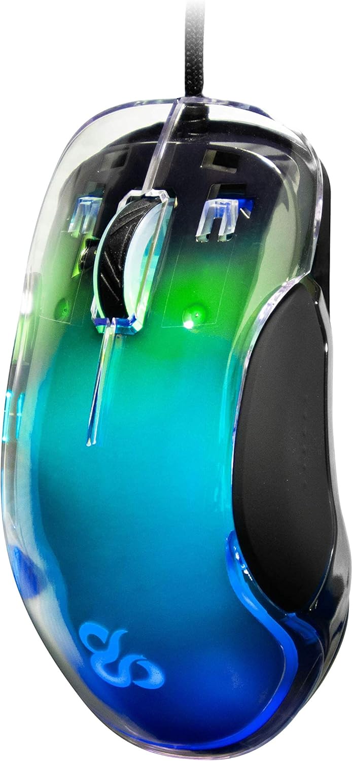 Newskill Lycan - Ratón Gaming Transparente con Retroiluminación RGB, 16000 dpi, 400 IPS y Aceleración Máxima de 50G