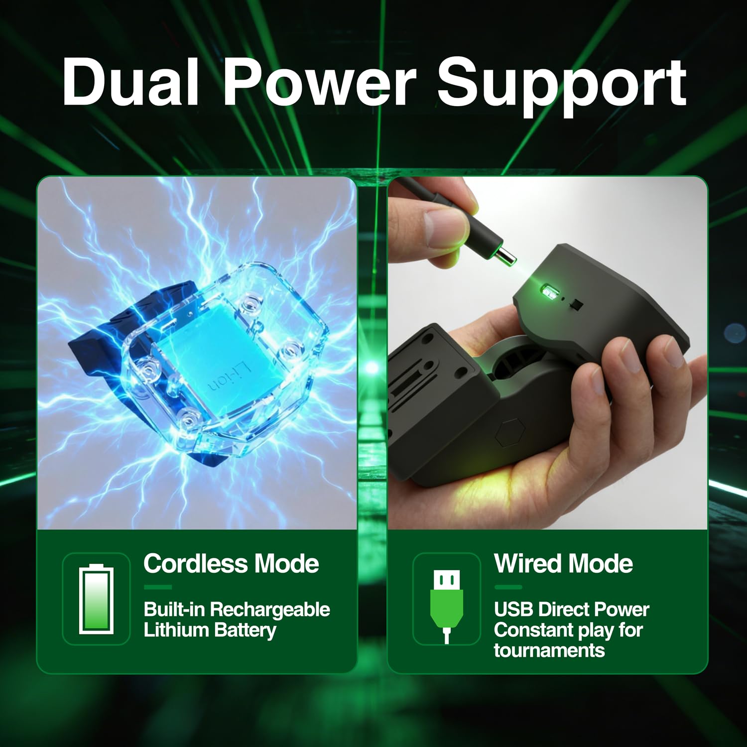 FunVision Ligne de lancer de fléchettes laser verte 360° avec batterie rechargeable USB