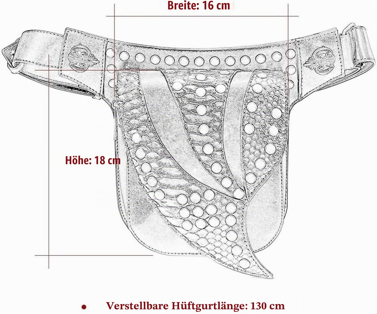 Hüfttasche Motorrad Bauchtasche Crossbody-Bag Leder Beintasche Männer Und Frauen Rock Rivet Fanny Packs Leg Bag Wasserdicht Strapazierfähig Outdoor-Sport Bein Tasche Leg Pouch Beinpack