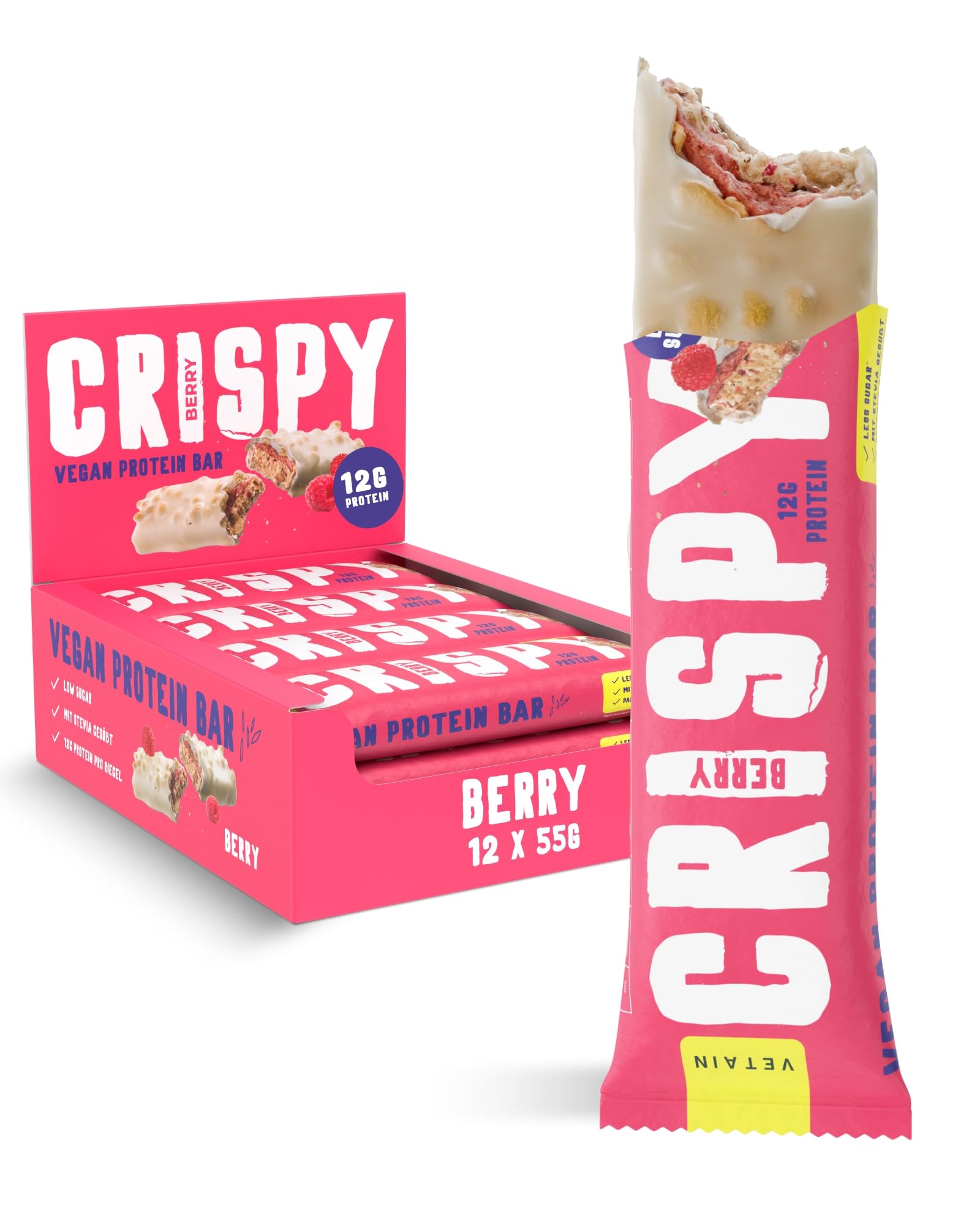 VETAIN Vegan Protein Riegel - Crispy Berry (Himbeere)