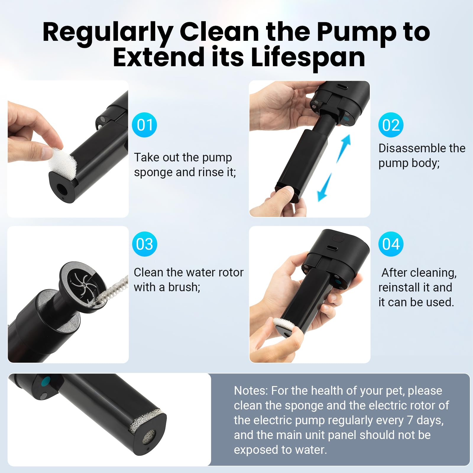 Bomba de fuente de agua para perros de 10 L, dispensador de acero inoxidable con bomba silenciosa, bomba automática de fuente de agua para perros de 2.64 galones