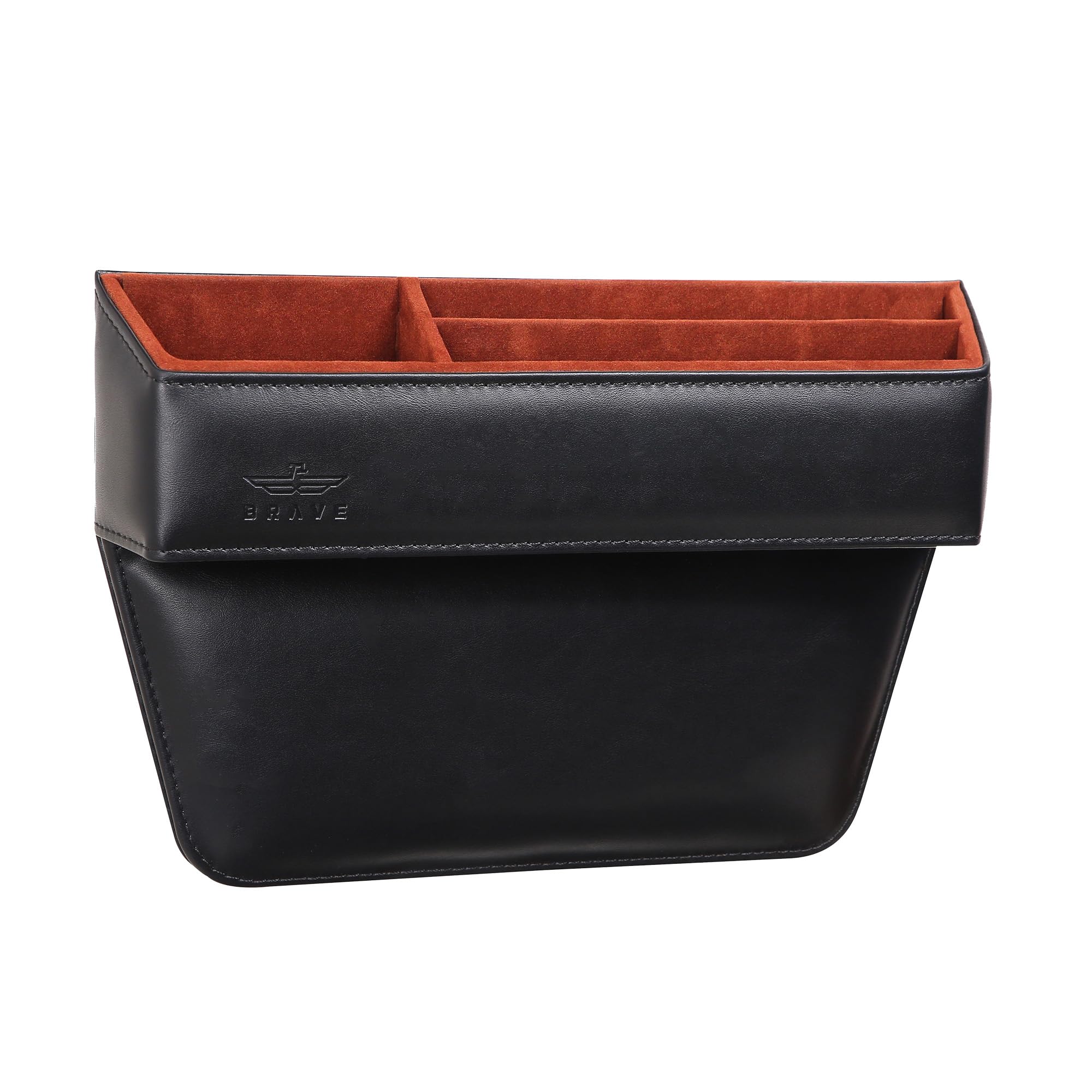 Brave Car Seat Gap Organizers Storage Box Console Car Organizer Side Pocket for Cellphones, Wallets, Keys, Coin, Cards, Sunglasses (Black)