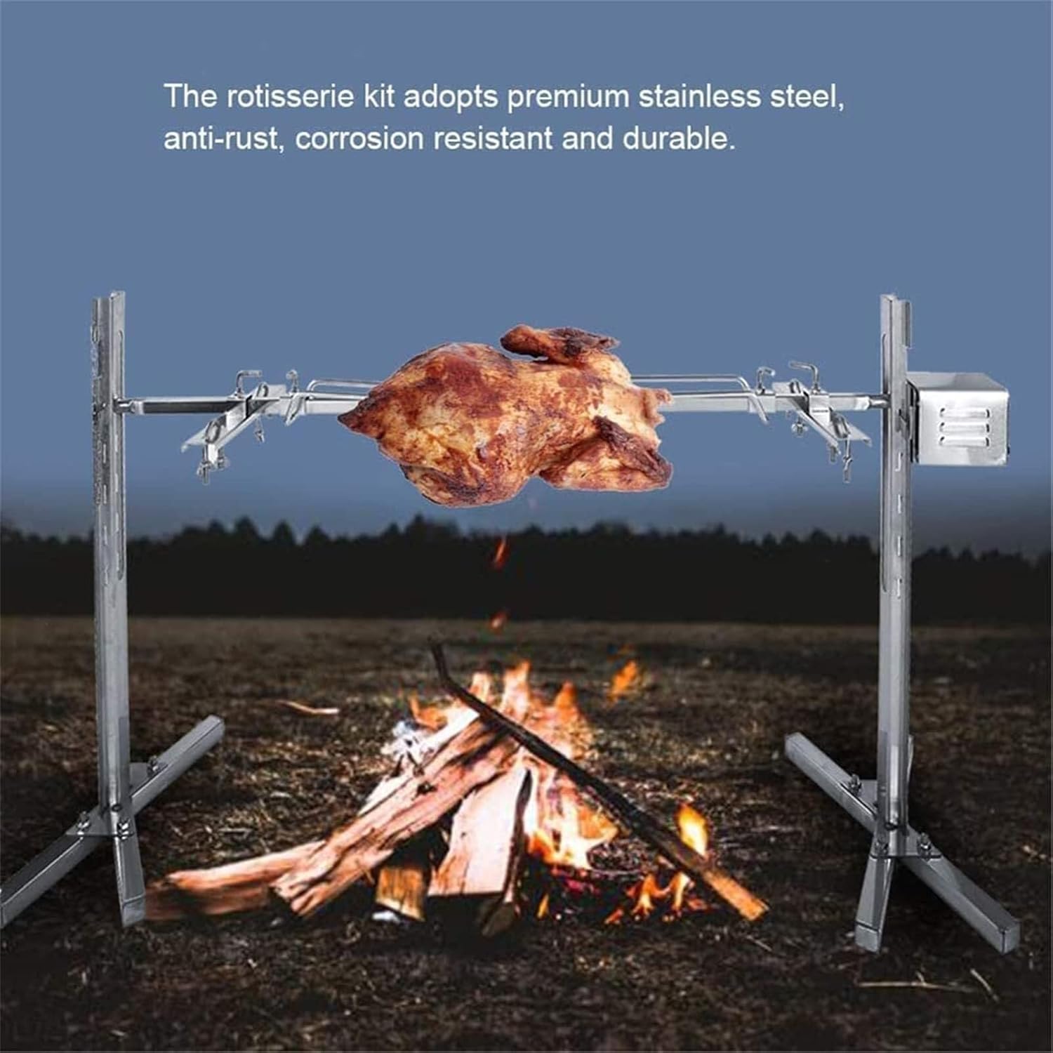Outdoor BBQ Rotisserie Kit,Automatic Rotating Electric Barbecue Grill,Stainless Steel Grill for Pig Rotisserie Hog Lamb,for Picnic