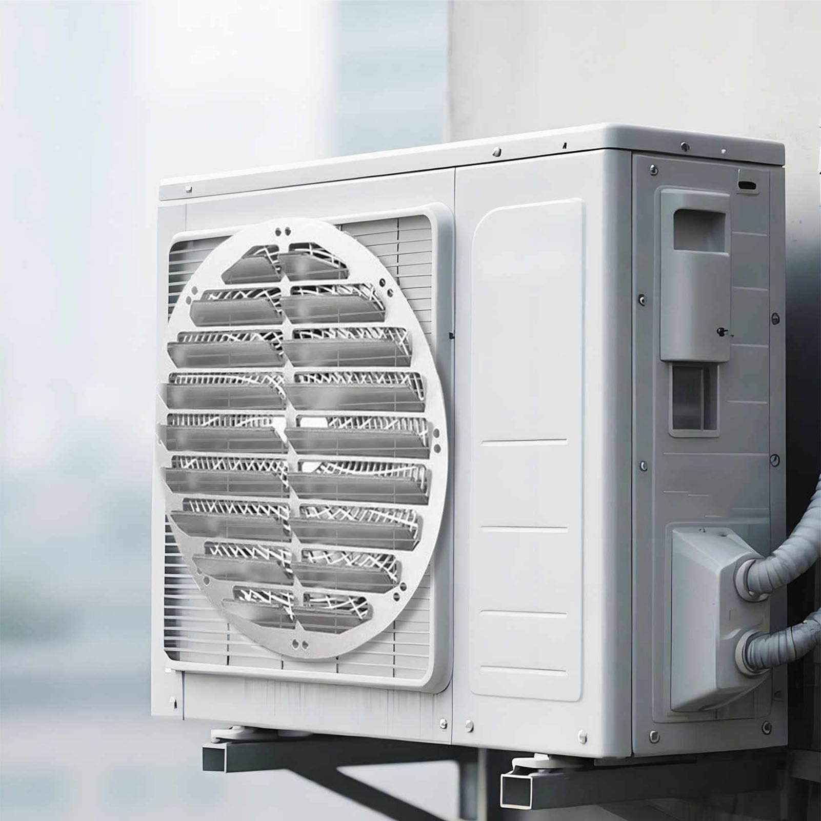 Couvercle Universel pour unité extérieure de climatiseur - Déflecteur de climatiseur en Acier Inoxydable, volet Anti-soufflage Direct, Couvercle de Protection pour Pompe à Chaleur/condenseur