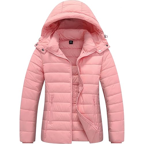 Women's Waterproof Puffer Jacket Quilted Warm Winter Coat Ultra Light Weight Short Down Jacket