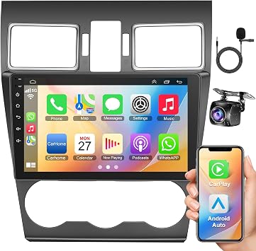 Car Radio for Subaru Forester WRX Impreza STi 2016-2018 with Wireless Carplay & Android Auto, 9" 4+64GB Forester Stereo Fit for Harman Kardon Systems with GPS Voice Control WiFi BT EQ DSP FM/RDS