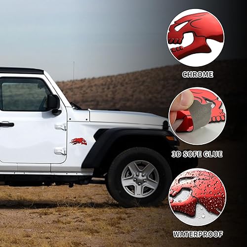 Miniatura 10 de TOMALL 2 calcomanías brillantes con emblema de cabeza de calavera 3D para automóvil, cromadas para decoración de Halloween, símbolo de metal de