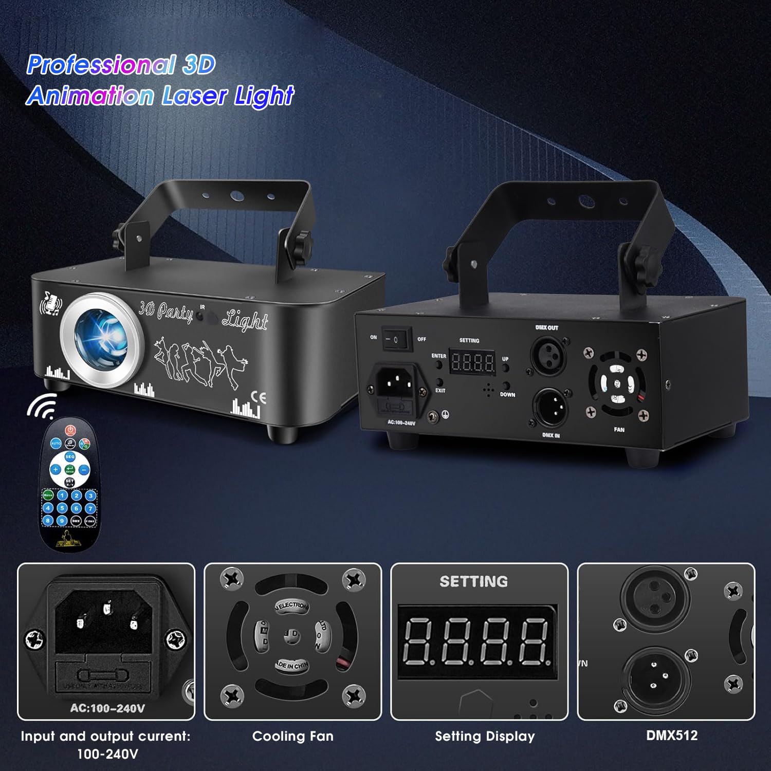 PAIFIEVD DJ Laser Lights Professional - 200+ 3D RGB Animation