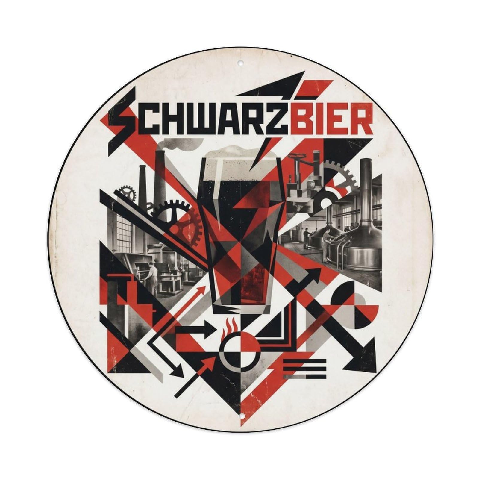 German Schwarzbier Dark Lager Cellar Brew Farmhouse Metal Tin Sign