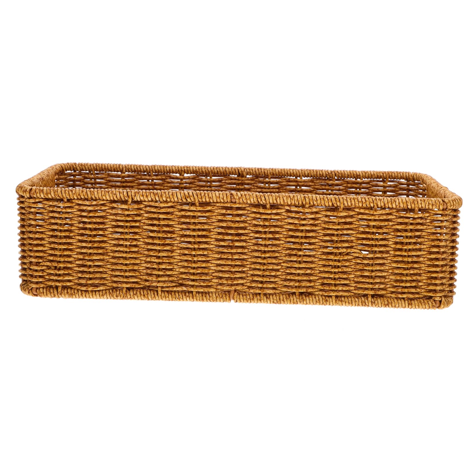 3piezas Cesta De Almacenamiento De Imitación De Ratán para Utensilios De Cocina Organizador Decorativo De Mesa para Cubiertos Cesta Multifuncional para Cocina y Comedor