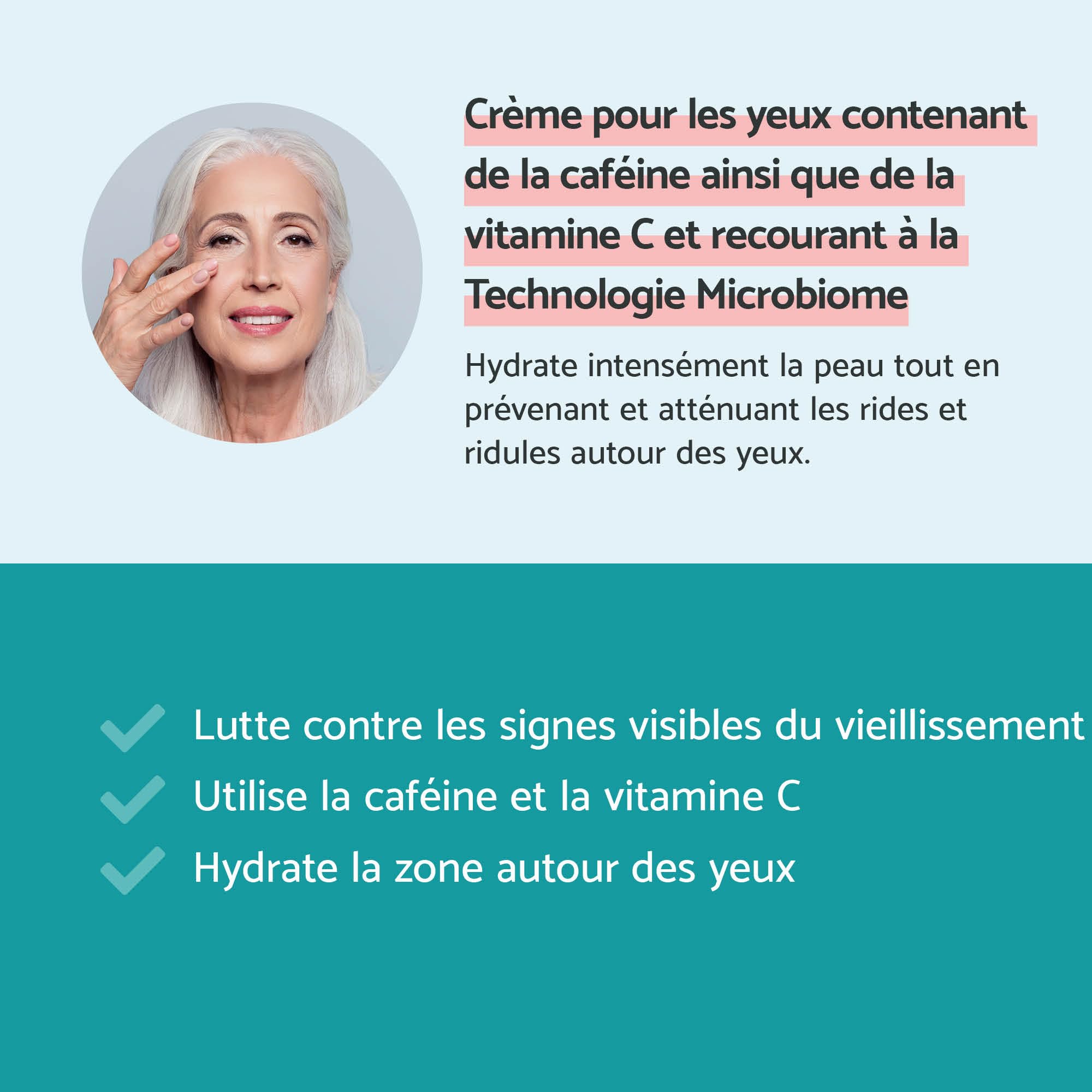 Remescar Crème de Jour pour le Contour des Yeux 15ml – Anti-Âge avec Caféine & Vitamine C – Réduit Rides, Cernes & Poches – Lisse & Illumine le Regard