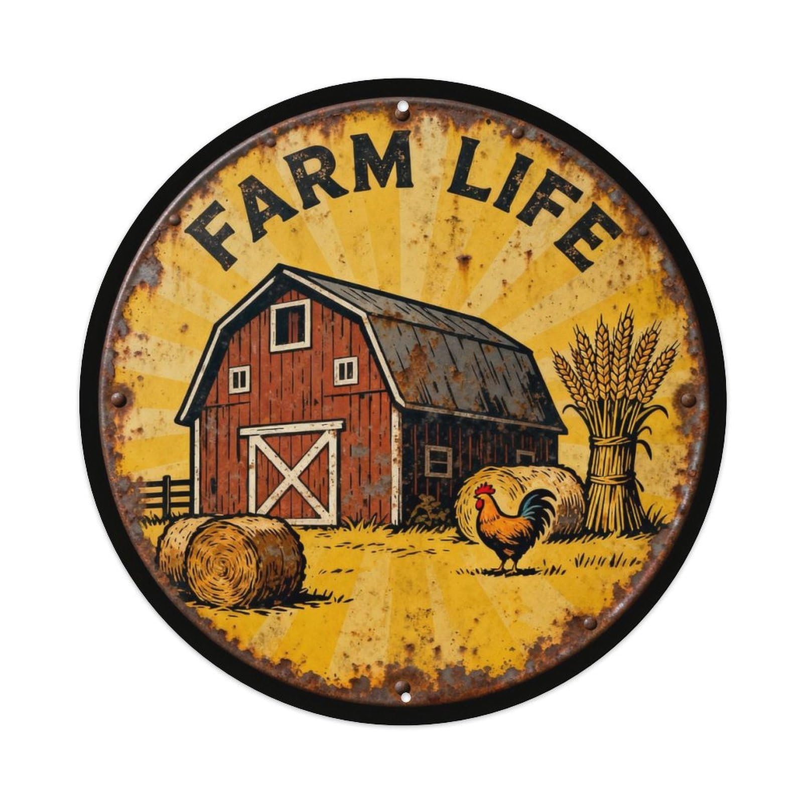 FARM LIFE Metal Tin Sign Plaque