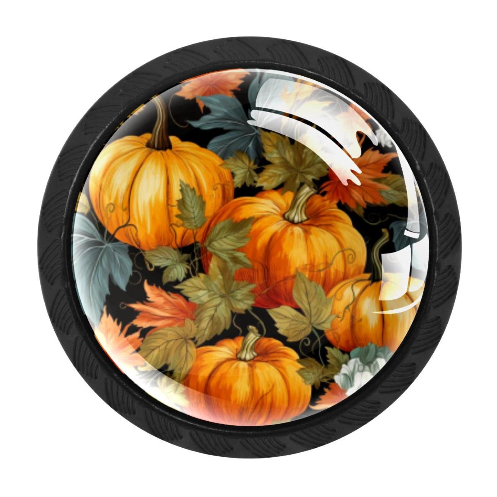 CHENZZZZ 4 Pieces Thanksgiving Pumpkin Kitchen Cabinet Knobs Drawer Knobs Dresser Knobs Black Knobs Drawer Pulls Dresser Drawer Handles Knobs for Dresser Drawers