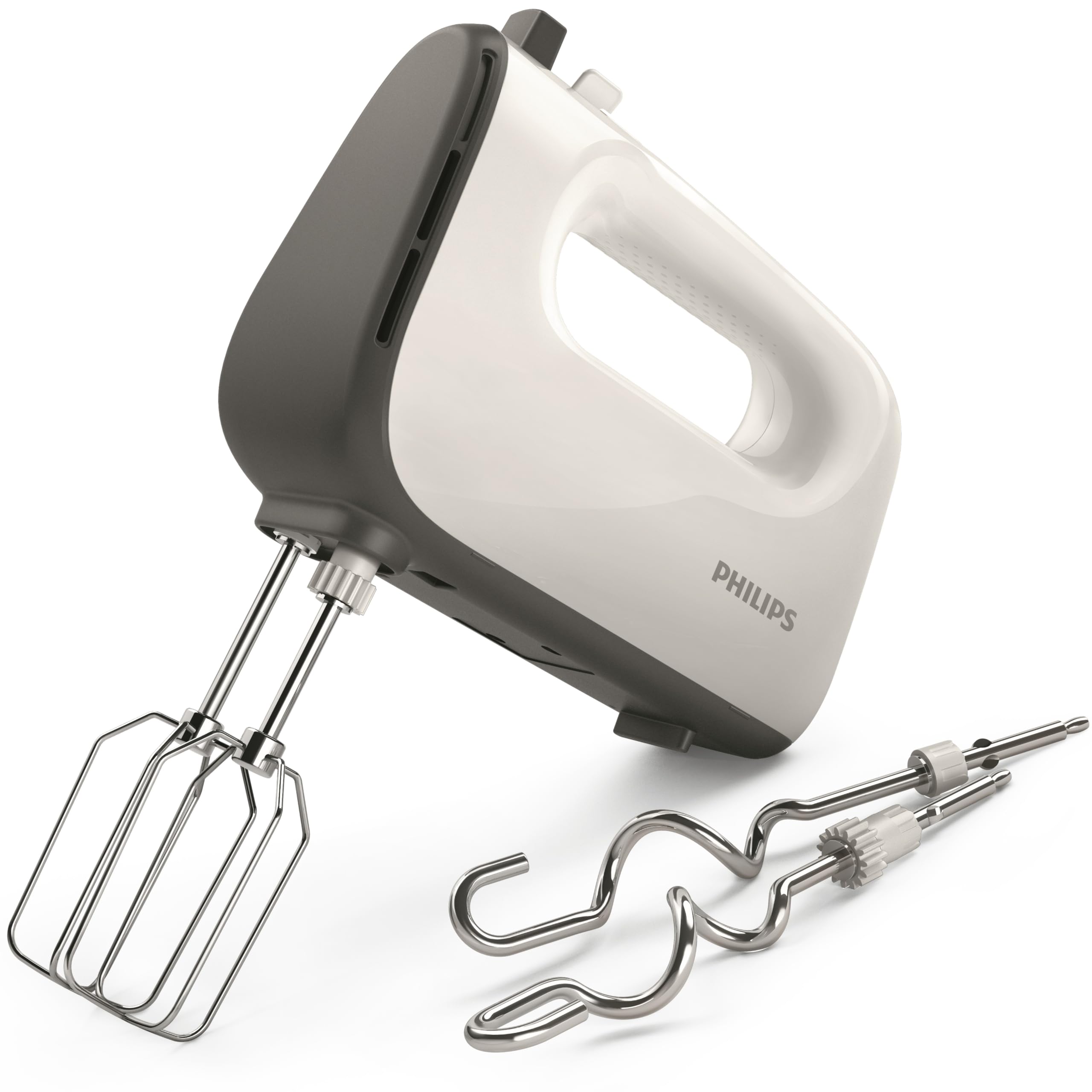 Philips Serie 5000 Mixer – Motore Potente da 450W, Fruste Coniche per Impasti Soffici, 5 Velocità + Turbo, Espulsione Facile, Clip per Cavo, Design Ergonomico e Facile da Pulire (HR3741/00)