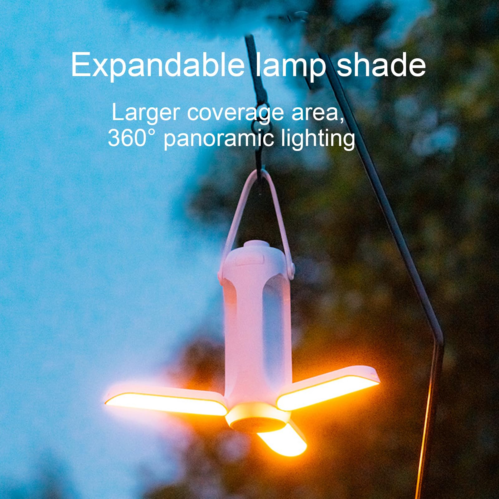 Lampe, abat-jour extensible, alimentation d'urgence, batterie 10 000 mAh, bouton de gradation sans fin