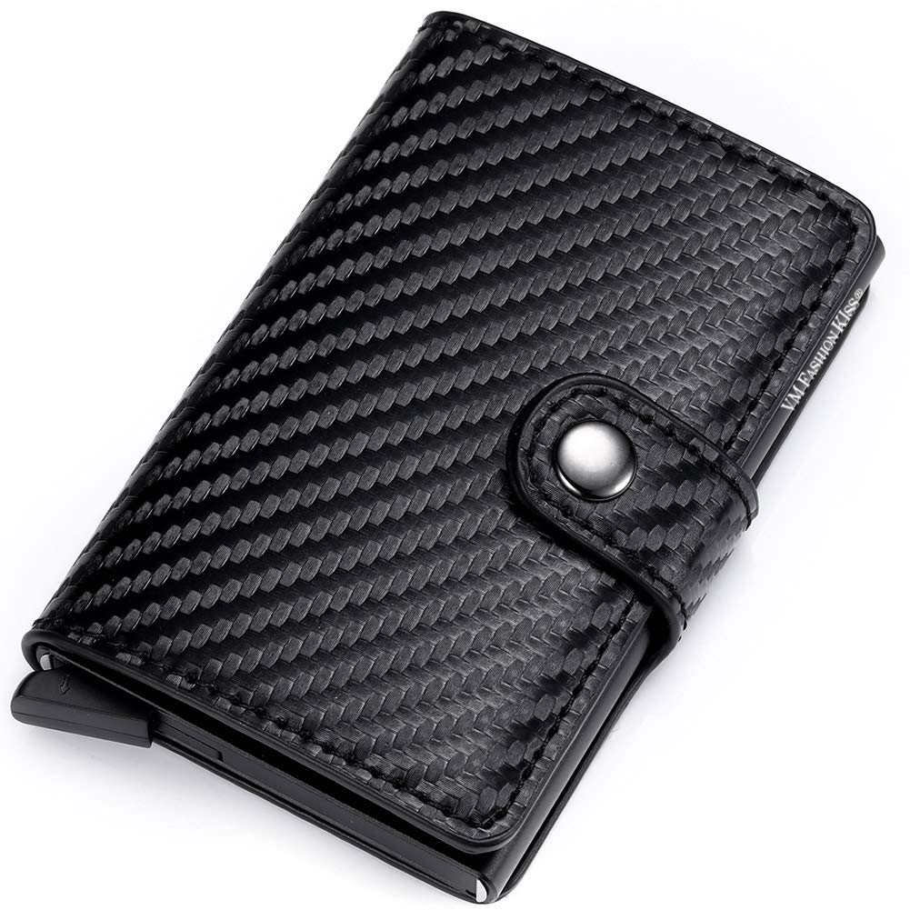 VM FASHION KISS Ultra-Thin RFID Blocking Wallet Secure Credit Card Holder with Aluminium and PU Leather (1468-3)