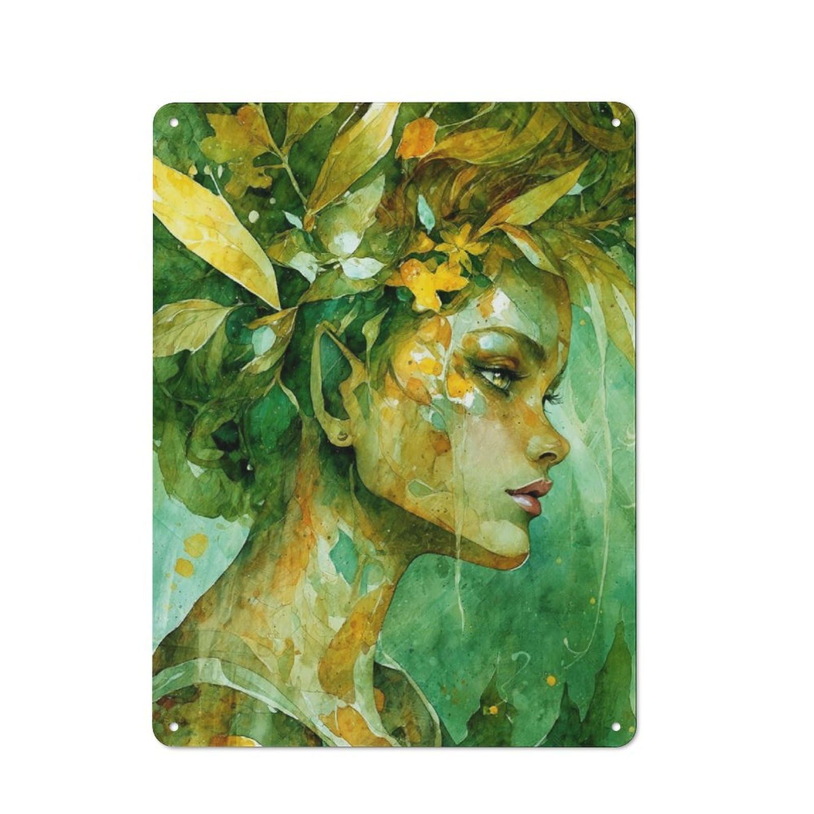 Junmoney Spring Whisper Understated Metal Wall Decor 40X30cm, Decorative Metal Sign For Workspace, Cafe, Shop Or Desk Area