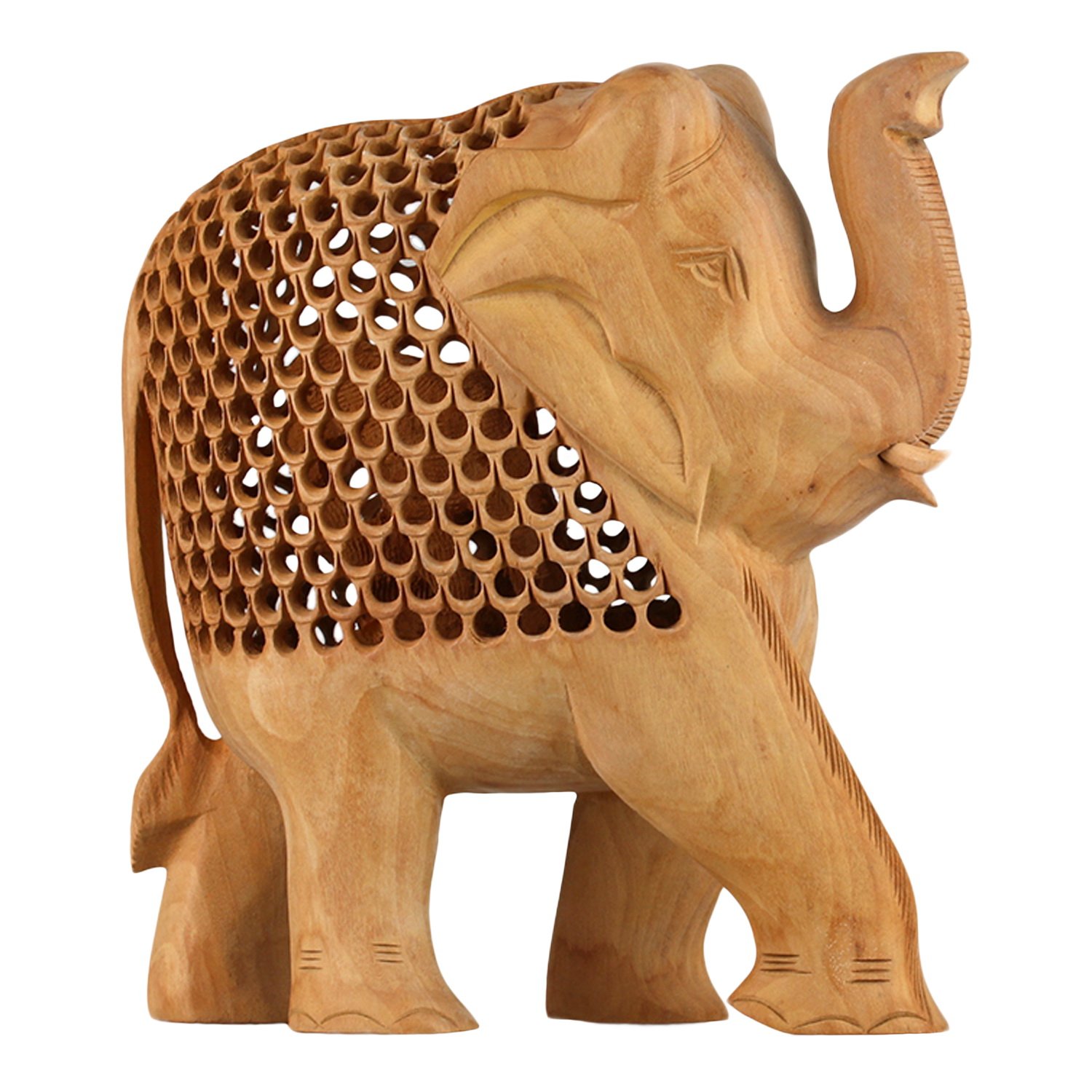 ART-CRAFT Holz-Elefant mit Baby eingeschnitzt aus Sheesham H
