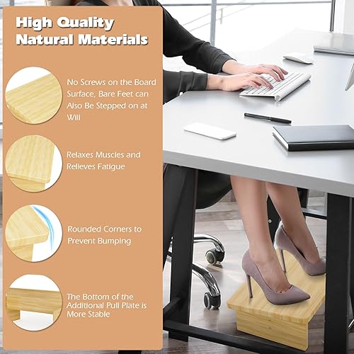 Miniatura 4 de Reposapiés debajo del escritorio, reposapiés debajo del escritorio para uso en la oficina, reposapiés ergonómico con superficie antideslizante,