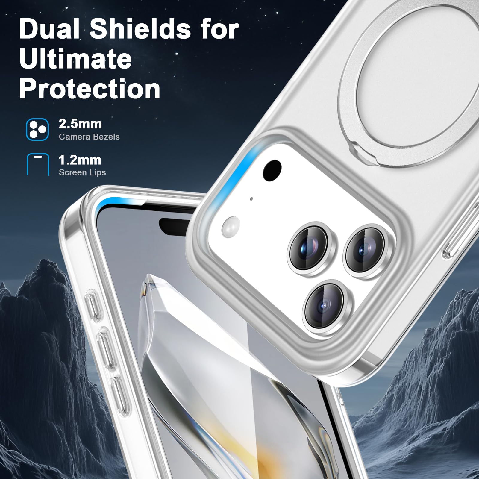 Custodia integrale antiurto per iPhone 17 Pro Max con supporto magnetico invisibile [compatibile con MagSafe] Protezione schermo integrata, protezione militare contro le cadute, copertura