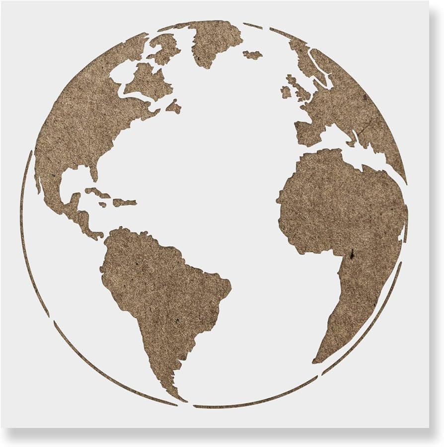 Amazon.com: Earth Stencil - Planet Earth, Globe Stencils, Stencil Globe, Earth Stencil, Earth Stencils