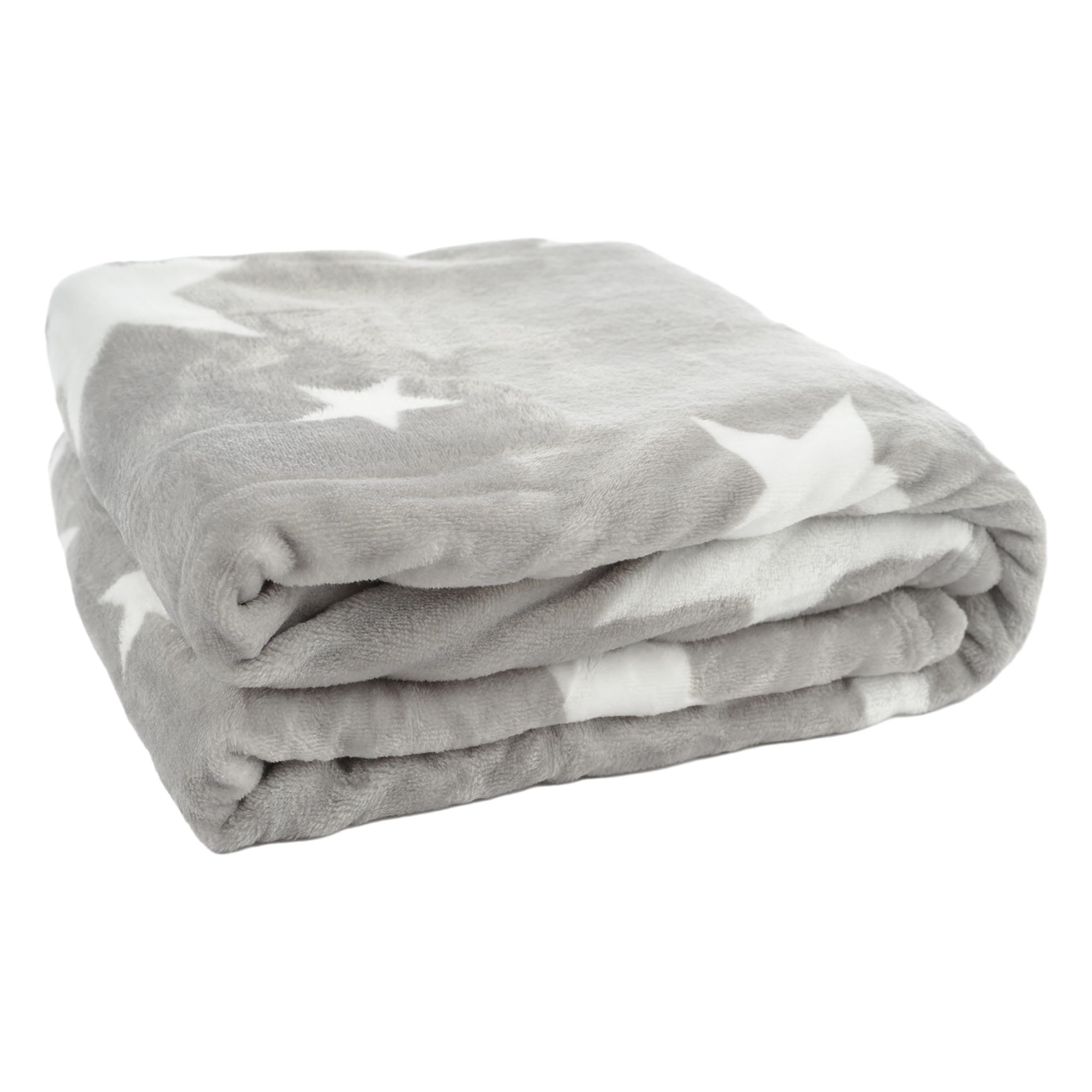 Manta de Franela Premium 100% Microfibra: Tacto Ultra Suave, Cálida y Mullida para Sofa, Cama y Sobrecama - Flannel Blanket de Calidad - 130x160cm Estrella