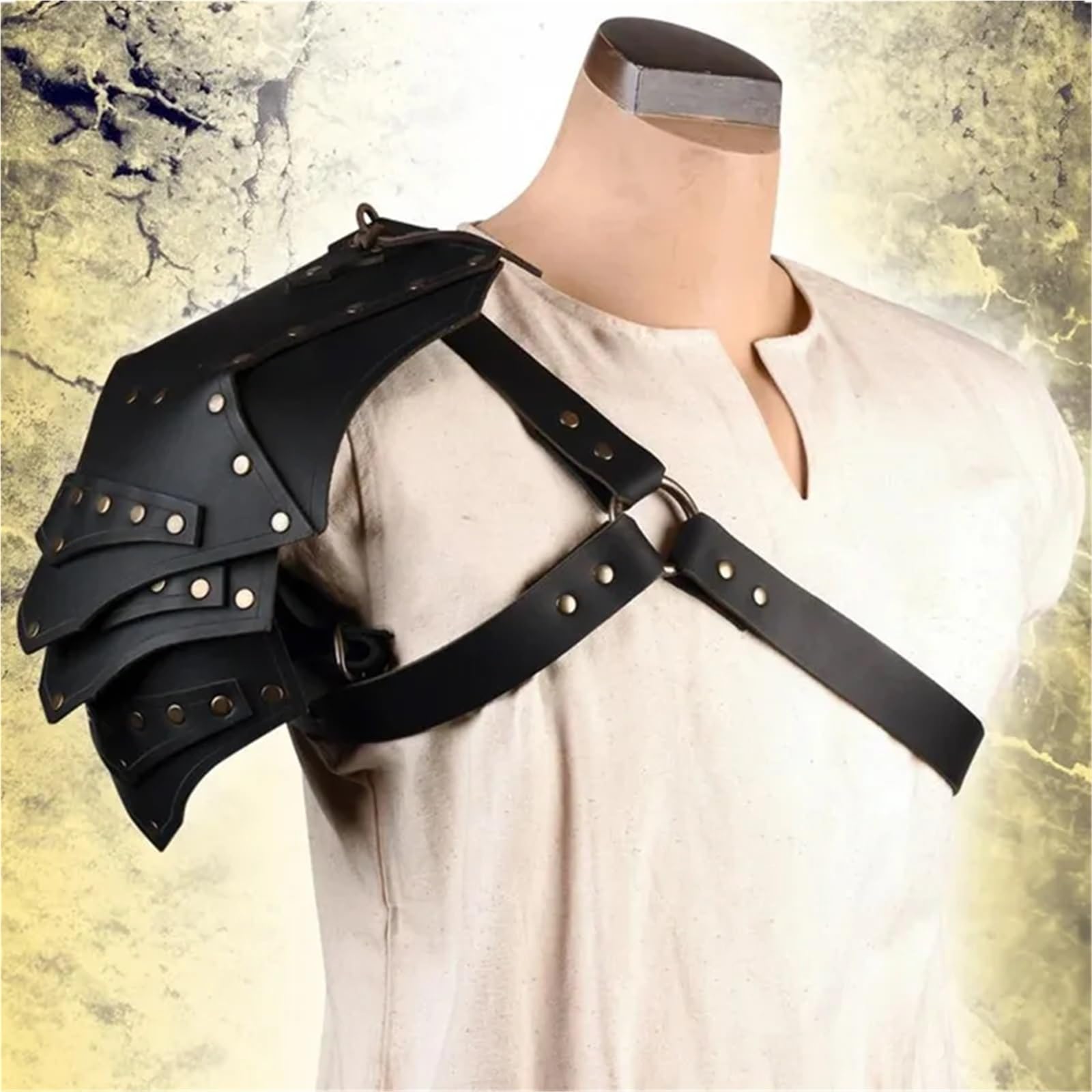 Armatura Vintage Per Le Spalle Accessori for cosplay con armatura monospalla medievale in pelle PU