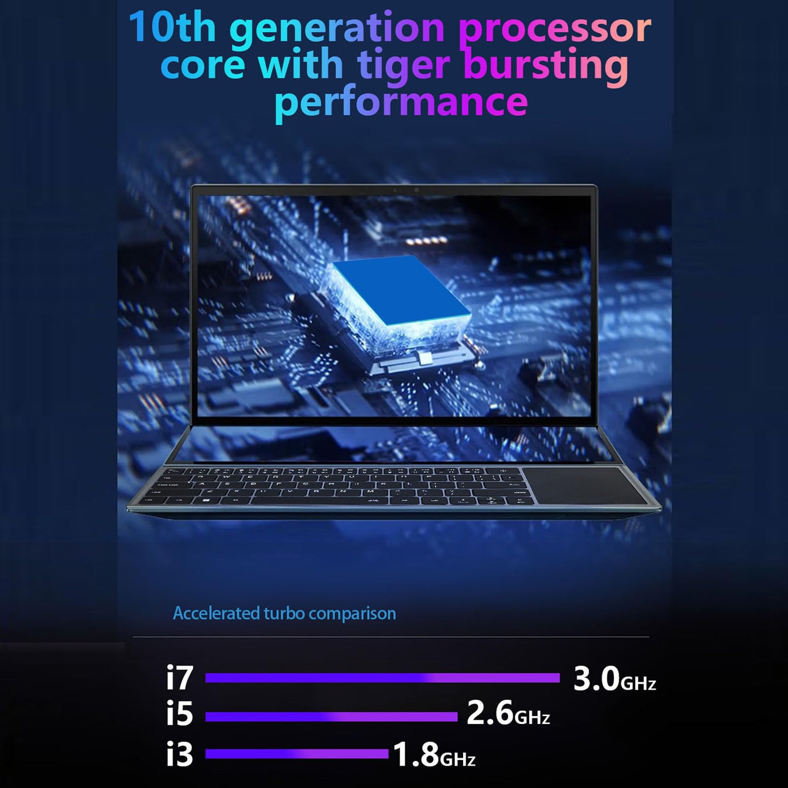 Laptop z Podwójnym Ekranem 16 Cali 1920x1200 HD Laptop, I9 10885H Procesor 16 GB Pamięci RAM, Panel Dotykowy Ekranu Głównego, Znakomity Ciemnoszary (16 GB+256 GB wtyczka UE)