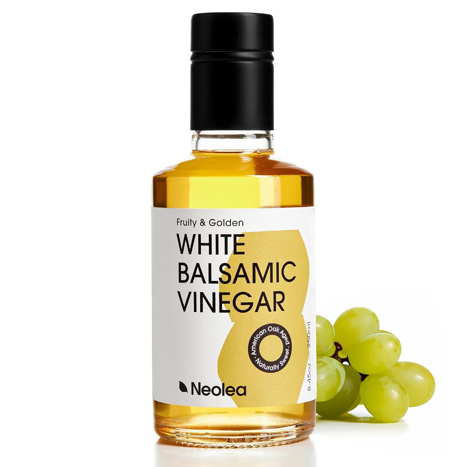 Neolea White Greek Balsamic Vinegar, Golden White Balsamic for Salad Dressings, Glazes & Marinades, Aged in American Oak with Honey & Vanilla Notes, 8.45 fl oz / 250 ml