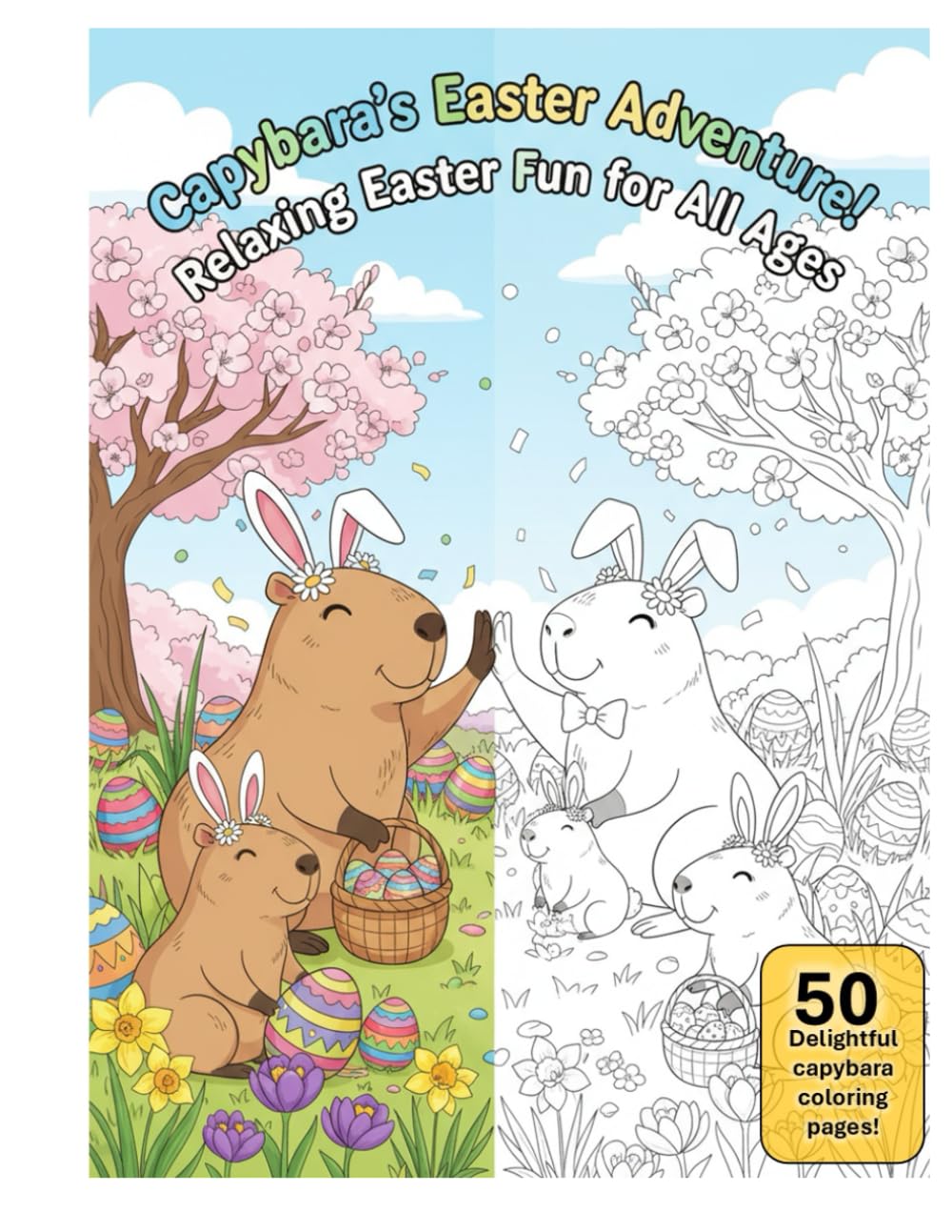Capybara’s Easter Adventure: A Wholesome Coloring Journey of Springtime Joy