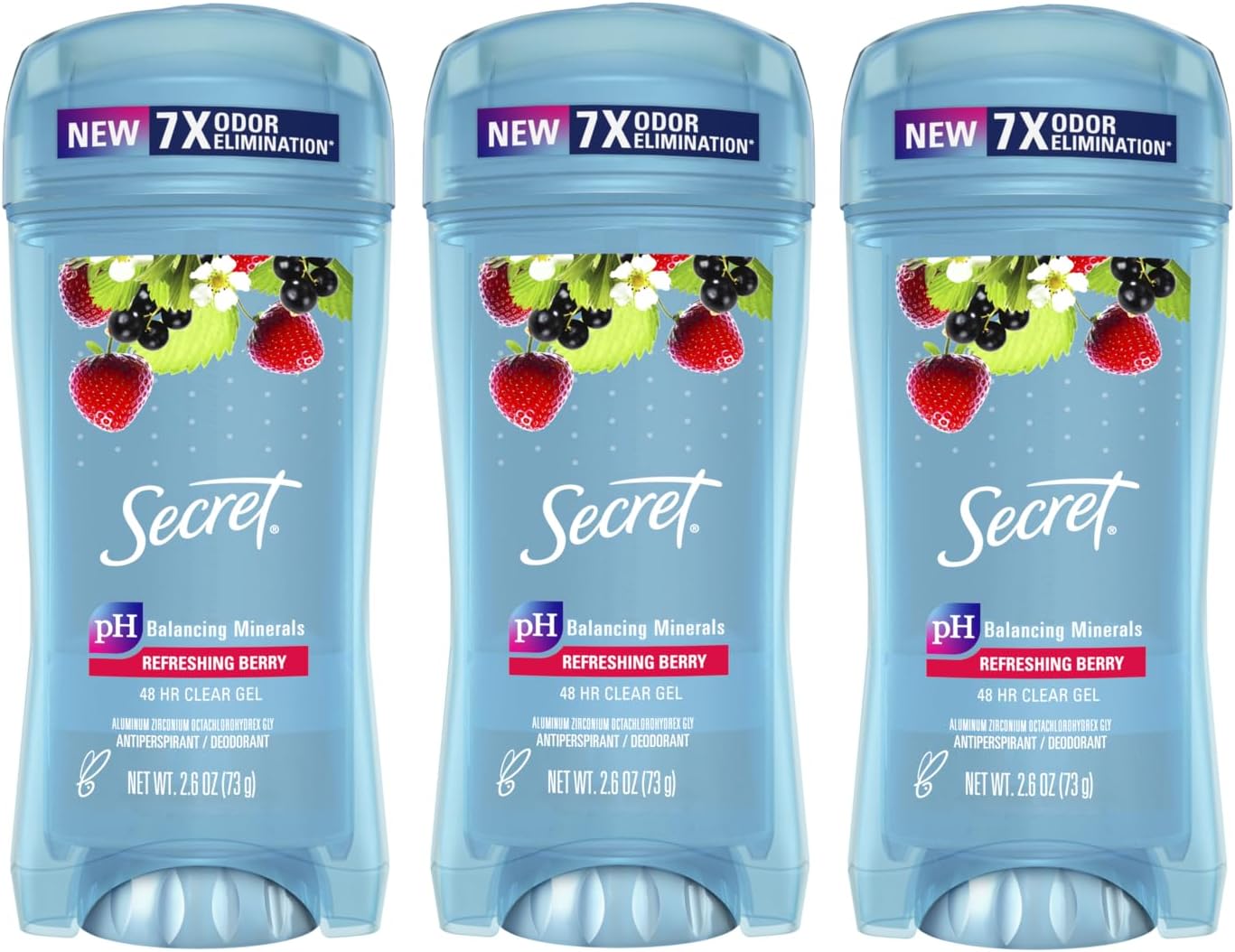 Secret Scent Expressions Antiperspirant Deodorant, Clear Gel, Boho Berry, 2.6 Ounce (Pack of 3)