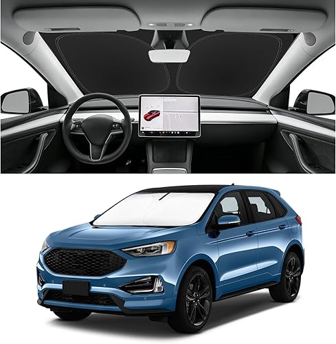 Miniatura 103 de Parasol de parabrisas de ajuste personalizado para Nissan Titan 2017-2024, bloquea los rayos UV y el calor, parasol de ventana delantera, fácil