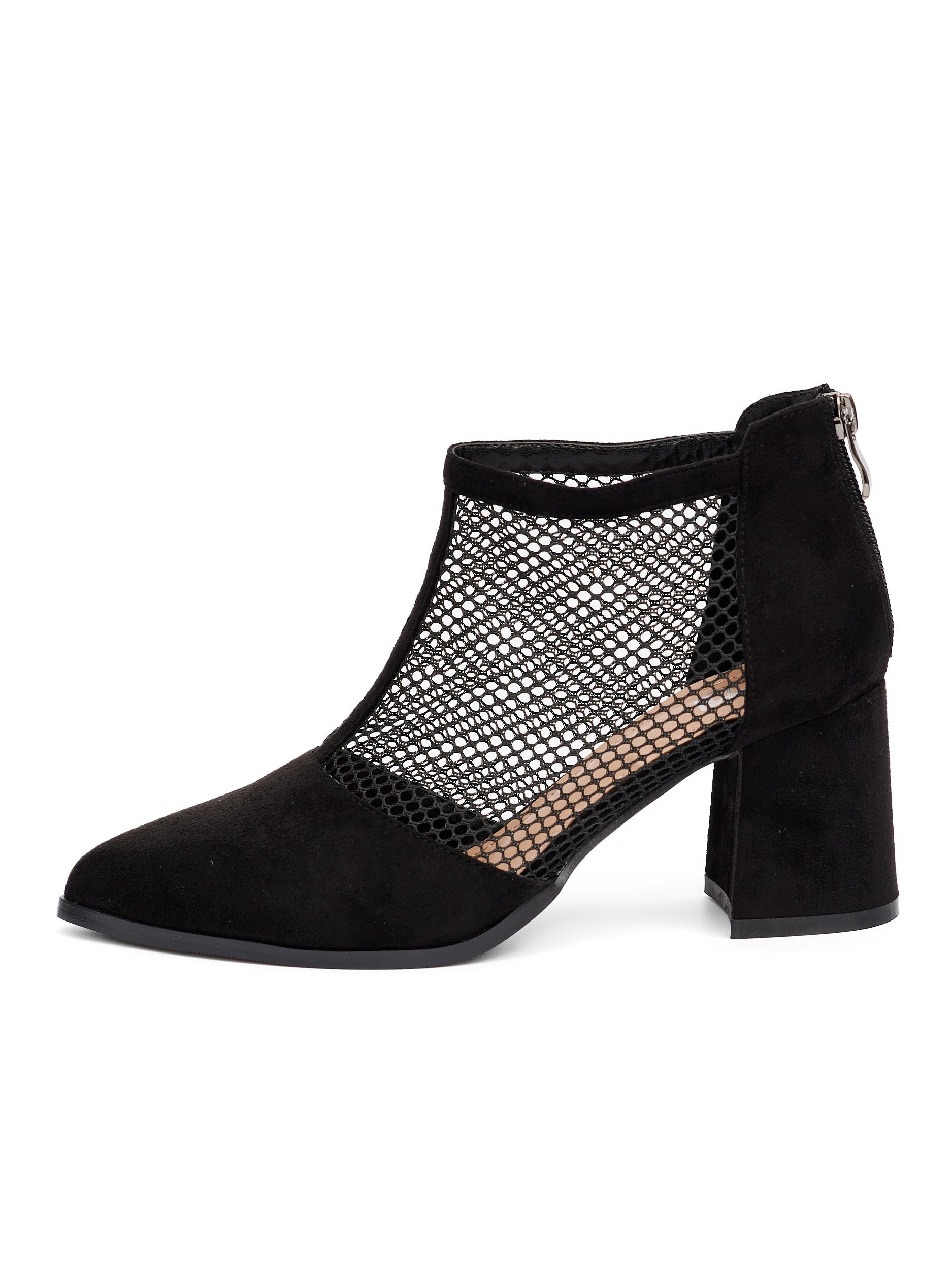 H1877-D1861-2 - Decolleté da donna, con tacco a blocco, colore: nero, 7 cm