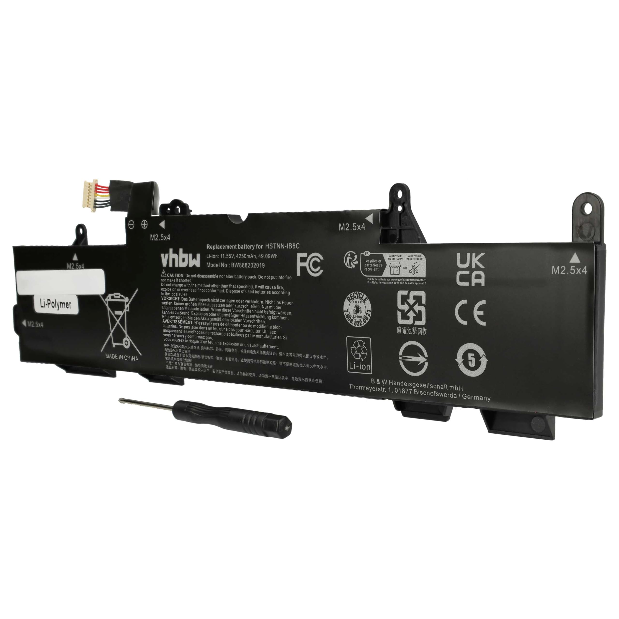 vhbw Batterij compatibel met HP EliteBook 6930, 6930p, 8440, 8440p Notebook (4400mAh, 10,8V, Li-Ion