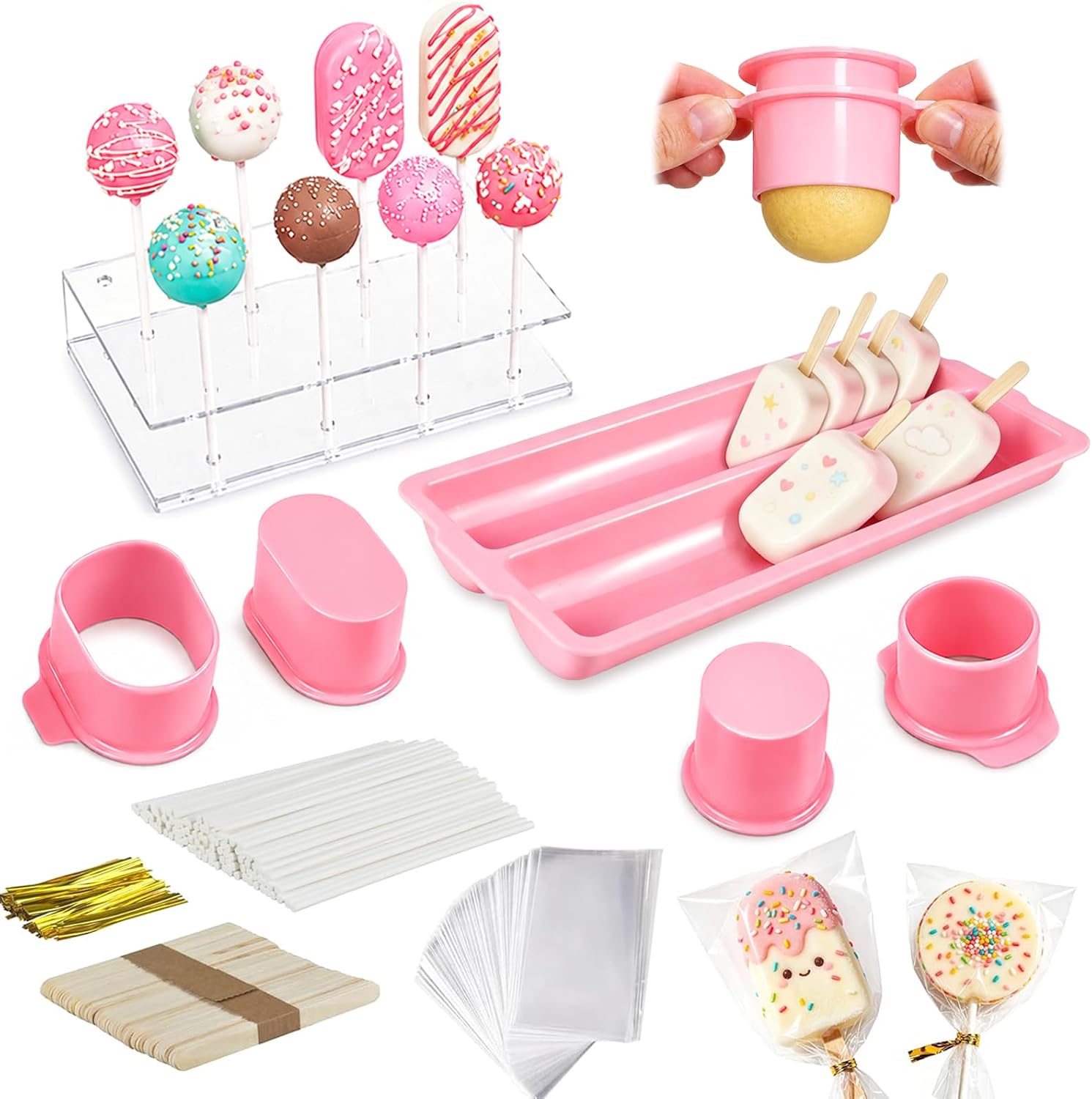 Cakesicle Cutter and Cake Pop Mold Set, DIY Baking Kit for Making Cake Pops