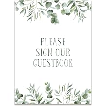 Wedding signs for reception or ceremony | eucalyptus greenery wedding signs print A4 rustic vintage sign | alternative | partydecor Sign our guestbook + easel