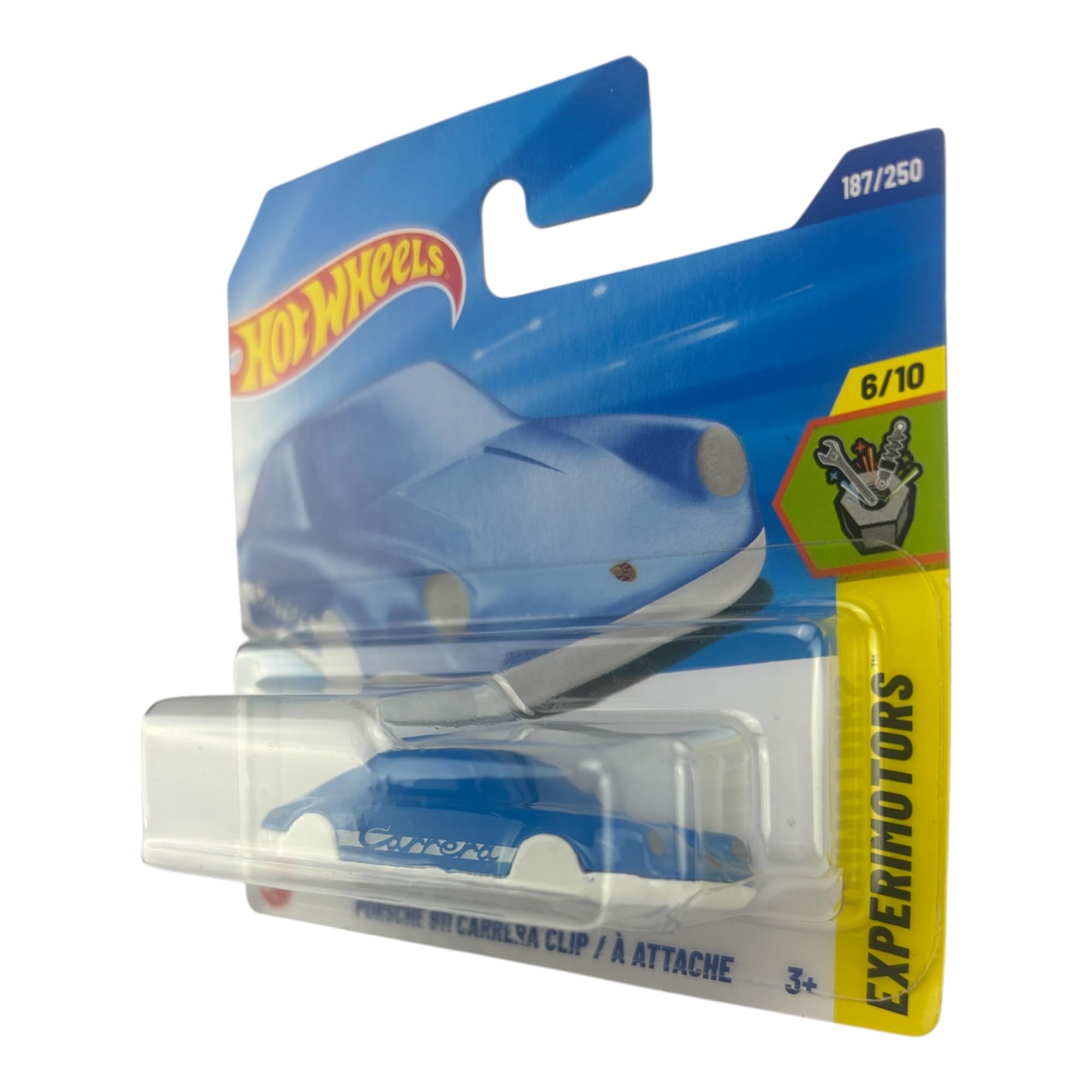 Hot Wheels, Porsche 911 Carrera Clip Blue, Experimotors 6/10, JBC11, Short Card, Blue, Mattel 2025, Licensed Porsche Design - Image 2