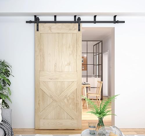 Miniatura 1 de Kit de deslizante rústico para puerta interior en color negro Armario granero hardware doblado derecho carril 6667582ft negro 23ceiling66ft