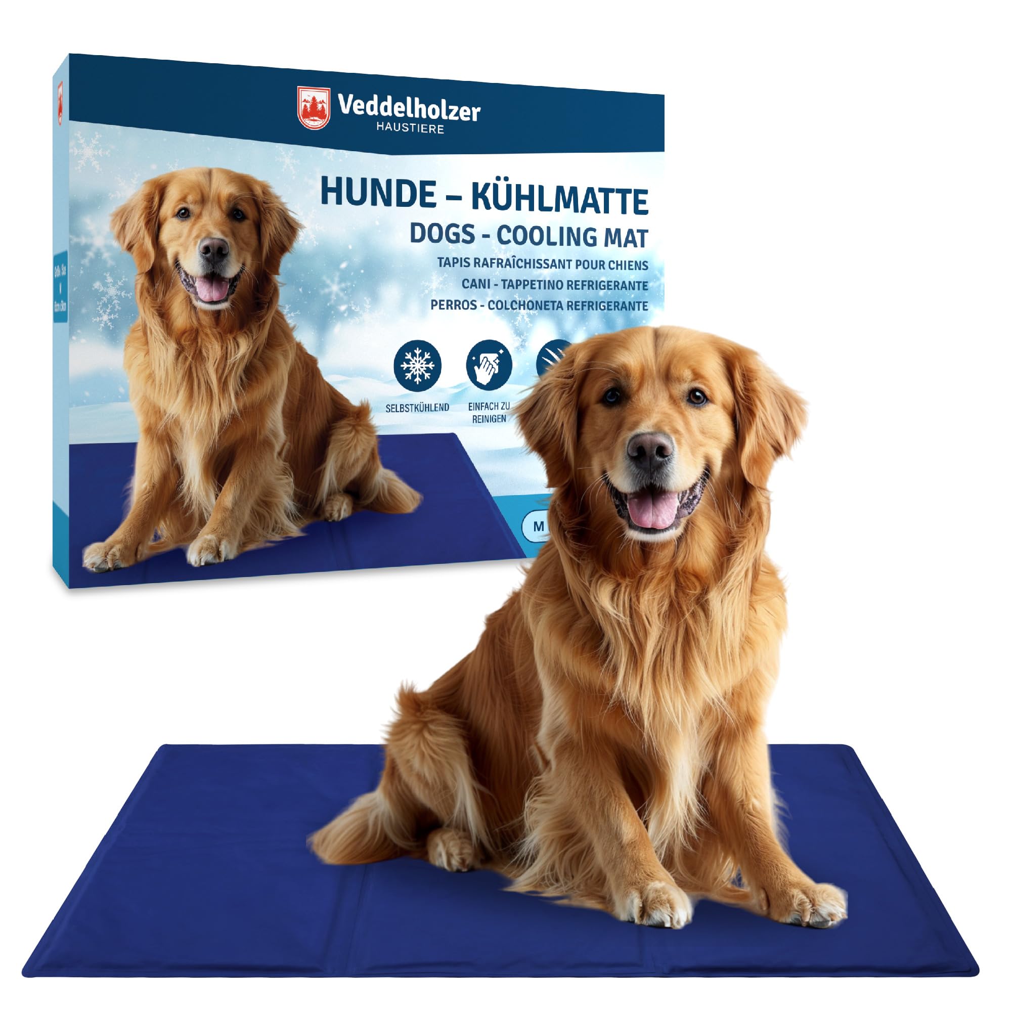 Veddelholzer Cooling Mat (L) for Dogs, Extra Thick, Scratch-Resistant, Self-Cooling without Electricity, Perfect for Summer and Travel, for Small, Medium and Large Dogs, Foldable & Easy to Clean — image 1