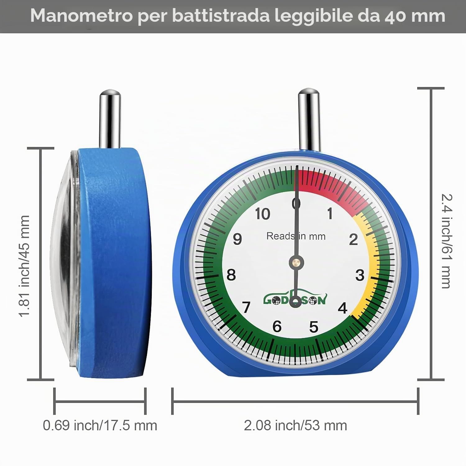 GODESON Misuratore battistrada,Misuratore di profondità del battistrada per pneumatici MM, professionale per moto, auto, camion e autobus …