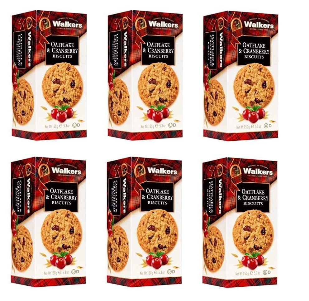 Zeus Party Biscotti Walkers Shortbread Tipici Cookies Scozzesi ai Fiocchi d'Avena e Mirtilli Rossi 6 Confezioni
