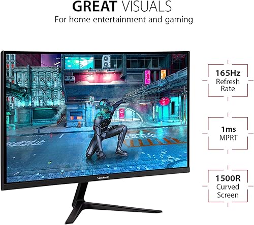 Miniatura 2 de ViewSonic VX2718-2KPC-MHD Monitor de juegos curvado de 27 pulgadas 1440p 1ms 180Hz con FreeSync Premium, cuidado de los ojos, HDMI y puerto de