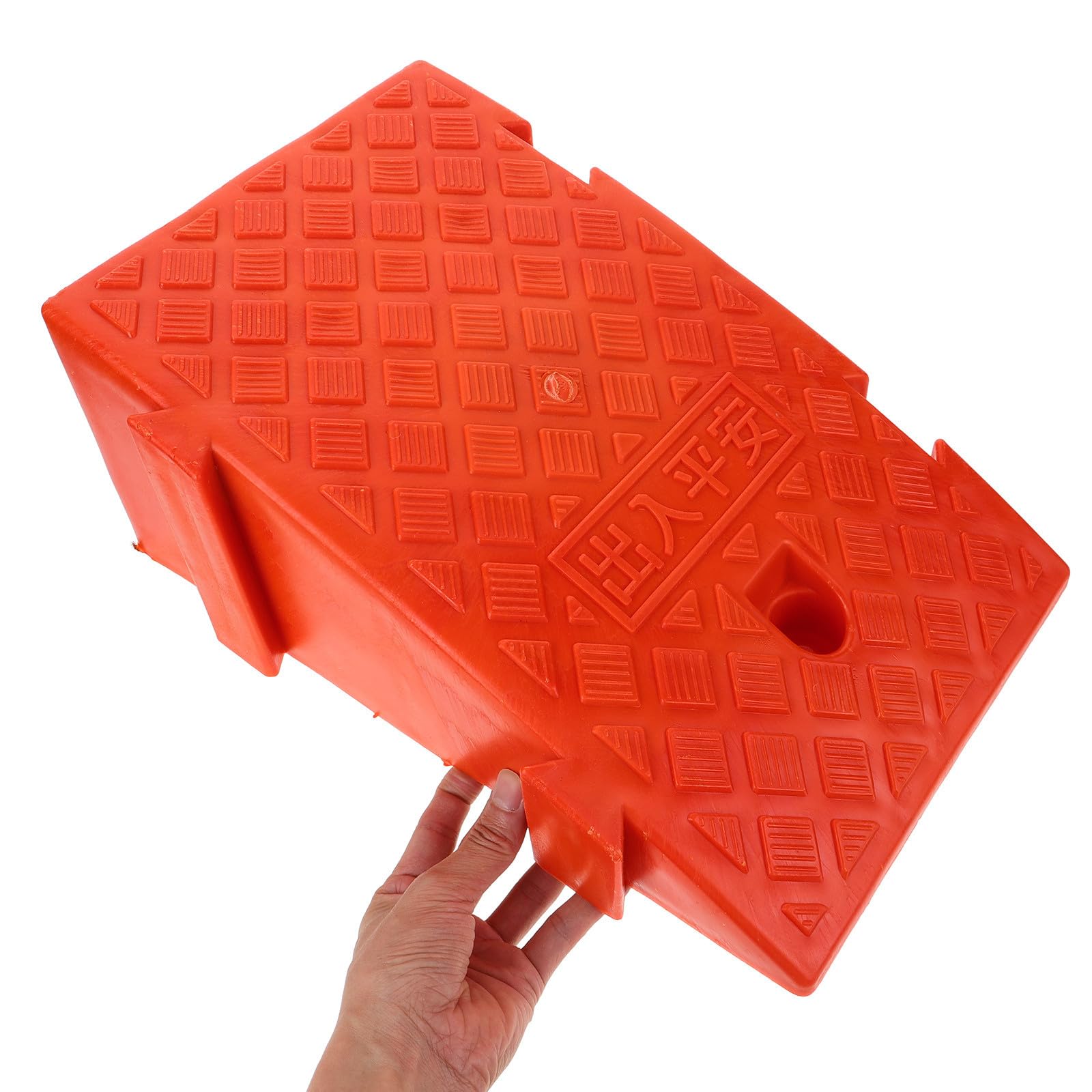Rampa de Goma Naranja para Silla de Ruedas y Escalones Exteriores