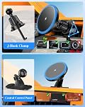 for Magsafe Car Mount Charger-Magnetic Car Phone Holder Wireless Car Charger for Dash Air Vent-LED RGB HandsFree Car Mount Fast Car Charger for iPhone 17/16/15/14/13/12 Series (Black)