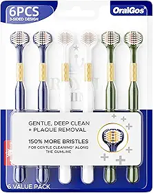 Escova de Dente de Três Lados 6 Unidades – Limpeza Profunda, Cuidado Suave com as Gengivas, Escova Macia para Adultos, Kit com Cores Variadas, Prático e Conveniente para Toda a Família